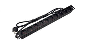 19-palčni razdelilnik za rack PDU 10 x vtičnica CEE 7/5 CEE 7/7 vtič