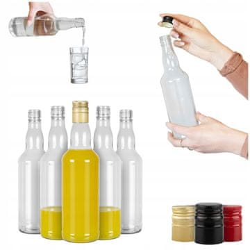 BE 90x stekleničk MONOPOL 0,5l za vodko, sok 500 ml z dolgim pokrovčkom