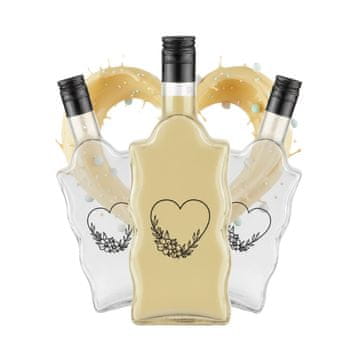 5x stekleničk za VELIKONOČNI VAL 500 ml s srčnim potiskom