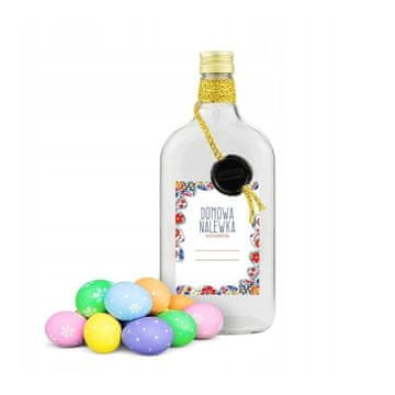 1x KLASIČNE stekleničke 500 ml OKRAŠENE VELIKONOČNE nalepke BO-16