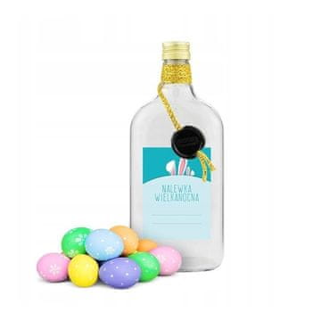 1x KLASIČNE stekleničke 500 ml OKRAŠENE VELIKONOČNE nalepke BO-15