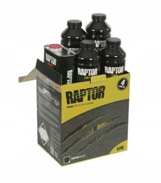 ZAŠČITA TELESA, RAPTOR U-POL, 4 STEKLENICE, ČRNE