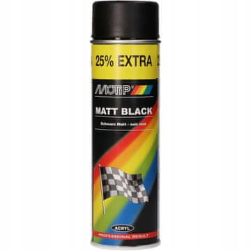 MOTIP MATT BLACK Univerzalni akrilni lak v spreju 500 ml MAT BLACK