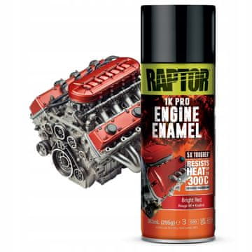 RAPTOR VISOKOTEMPERATURNA BARVA V SPREJU RDEČA 300°C ZA MOTORJE