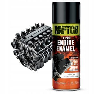 RAPTOR VISOKOTEMPERATURNI PROZORNI PREMAZ V SPREJU ZA MOTORJE 300°C