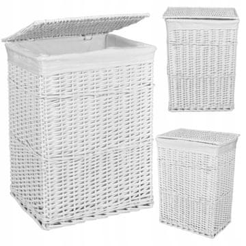 Gockowiak Pletena košara 72L 40x30x60 cm bela