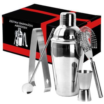 Gockowiak BARMANSKI SET ZA PIJAČE IN KOKTAJLE, SHAKER 500ML, DARILO, 5 KOSOV