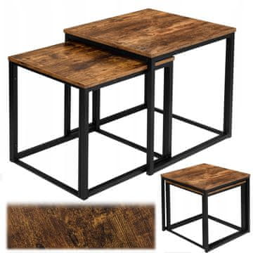 IN LOFT RUSTIKALNE KAVNE MIZICE MIZICA KOMPLET 2 KAVNIH MIZIC 2v1