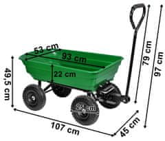 GARTEN zeleni prekucni transportni voziček