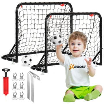BOO KOMPLET 2 NOGOMETNIH GOLOV ZA OTROKE, ČRPALKA ZA NOGOMETNI GOL