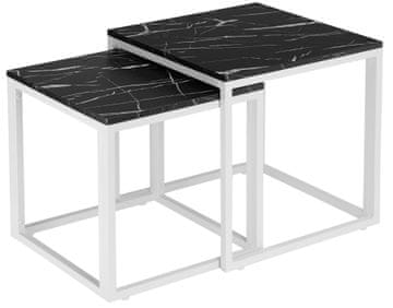 IN KOMPLET KAVNIH MIZIC 2 v 1 MARMORNA MIZICA RAZTEGLJIVA KLOPI ZA DNEVNO SOBO 50 CM
