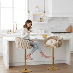 EH Barski stol Cofton Gold Beige žamet