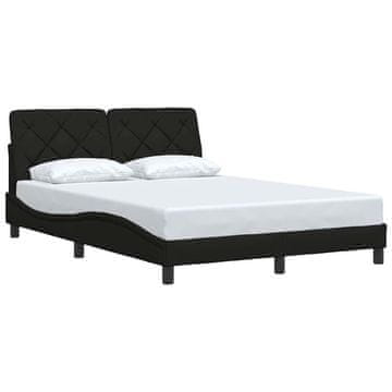 Vidaxl Posteljni okvir brez vzmetnice črn 140x190 cm blago