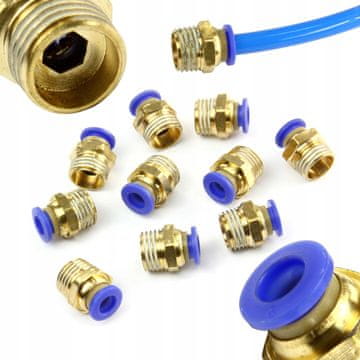 KOMPLET PNEVMATSKIH HITRIH SPOJK Z NAVOJEM 1/4'' 6MM 10 KOSOV