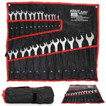 KOMPLET KLJUČEV 6-32 mm VIBRANIH KLJUČEV, 25 KOSOV, PLOŠČATI + KRAFT&DELE ETUI