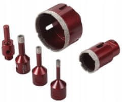 Kraft&Dele KOMPLET DIAMANTNIH LINIRNIH ŽAG ZA GRES M14 6, 8, 10, 35, 68 mm + ADAPTER