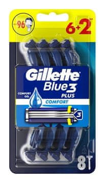 shumee Moški britvice Gillette Blue 3 Plus Comfort, 1 paket - 6 + 2 gratis