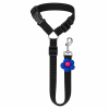 Varnostni pas za psa v avtu, nastavljiv 55–71 cm, 360° vrtljiva sponka, najlon, univerzalna zanka za vzglavnik | PETBELT Črna