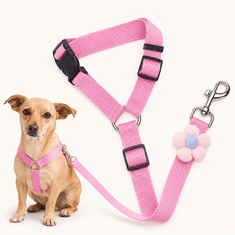 HARLEY® Varnostni pas za psa v avtu, nastavljiv 55–71 cm, 360° vrtljiva sponka, najlon, univerzalna zanka za vzglavnik | PETBELT Roza