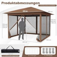 Northix Pop-up paviljon 3,5 x 3,5 m z mrežo proti komarjem in vrečko