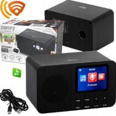 Adler WIFI internetni radio LCD 2,4″ 25.000 radijskih postaj BT in alarm