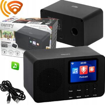 Adler WIFI internetni radio LCD 2,4″ 25.000 radijskih postaj BT in alarm