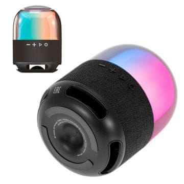 Adler Aku. 1500mAh LED RGB prenosni bluetooth 5.0 zvočnik USB FM radio črn