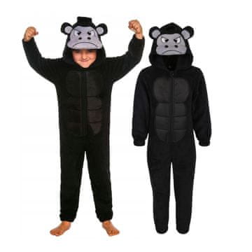 Essentials Gorila Flišana enodelna pižama, onesie s kapuco