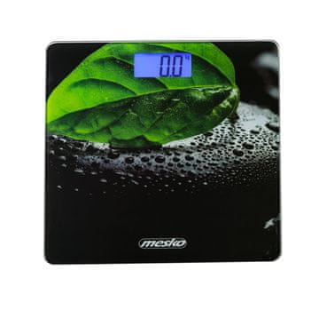 Adler Digitalna steklena osebna tehtnica do 150kg LCD narava