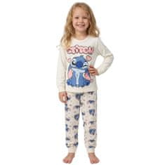 Disney DISNEY Stitch BOMBAŽNA dekliška pižama, DVODELNA pižama z dolgimi rokavi, DOLGE hlače OEKO-TEX 110