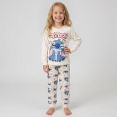 Disney DISNEY Stitch BOMBAŽNA dekliška pižama, DVODELNA pižama z dolgimi rokavi, DOLGE hlače OEKO-TEX 110
