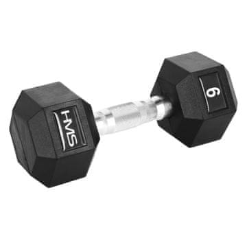 Northix 9 kg gumijasta šesterokotna utež, narebričen ročaj