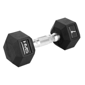 Northix Šesterokotna utež 7 kg, gumirana, narebričen ročaj