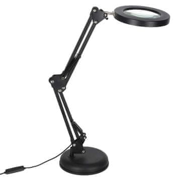 MG Work Lamp LED namizna svetilka s povečevalnim steklom 12W, črna