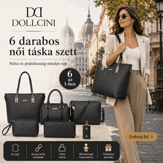 Dollcini 6-delni komplet ženskih torbic iz umetnega usnja v črni barvi