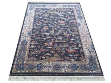 Dywanopol Kos preproge EXCLUSIVE Qum Silk 10 v mornarsko modri barvi, 200 x 300 cm