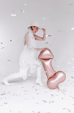 PENIS folijski balon roza zlata deklica 55x112