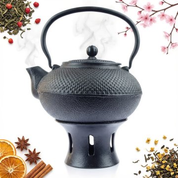 LITOGELEZNI GRELNIK 1,5 L ČAJNI INFUSER s cedilom + grelnikom