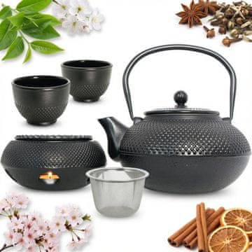1,5-litrski litoželezni grelnik vode, 2x grelnik skodelic + infuzer za čaj