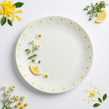 VELIK KROŽNIK ZA SERVIRANJE JEDI 26 CM BELA KERAMIKA DAISY LINE