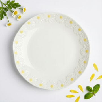 KERAMIČNI KROŽNIK ZA ZAJTRK IN SLADICE 21 CM ELEGANTNA OBLIKOVANJE MARJETICE
