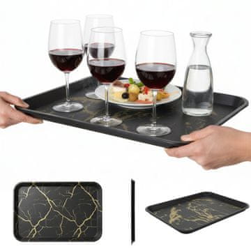 SERVIRNI PLADENJ ZA KARNEVAL ČRNEGA OBLIKOVANJA, NEDRSEČ 45,5 × 35,5 × 2