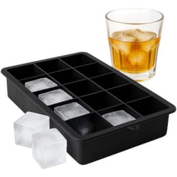 XL SILIKONSKI KALUPI ZA LED, POSODA ZA 15 LEDENIH KOCK, 3,3 CM