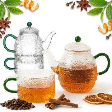 VRČ ZA KAVO Z INFUZORJEM 0,5 L S SKODELICO 250 ML STEKLENI ČAJNI KOMPLET