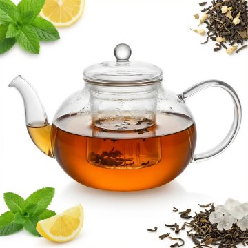 STEKLENI VRČ Z INFUZORJEM IN FILTROM ZA ČAJ IN ZELIŠČA 1L PROZOREN