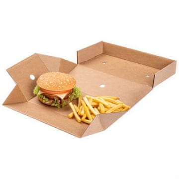 Komplet zložljivih škatel za burgerje 24,5 x 12 x 10 cm 100 kosov.