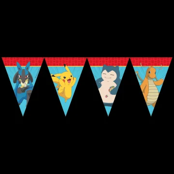 Girlanda iz papirnate zastavice Pokemon 2,3 m 1 kos.