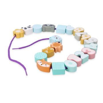 Adam toys Pastelne perlice za nizanje za malčke
