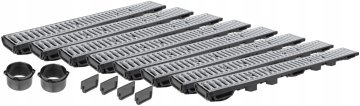 LINEARNA DRENAŽA H55 POCINKANA REŠETKA do 1,5 tone A15 KOMPLET 8m