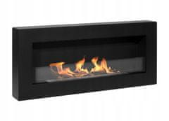 BIO Stenski biokamin s steklom 90x40x12 cm Box Black strukturno mat